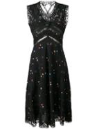 Ermanno Scervino Lace Detail Flared Dress, Women's, Size: 42, Black, Silk/cotton/nylon