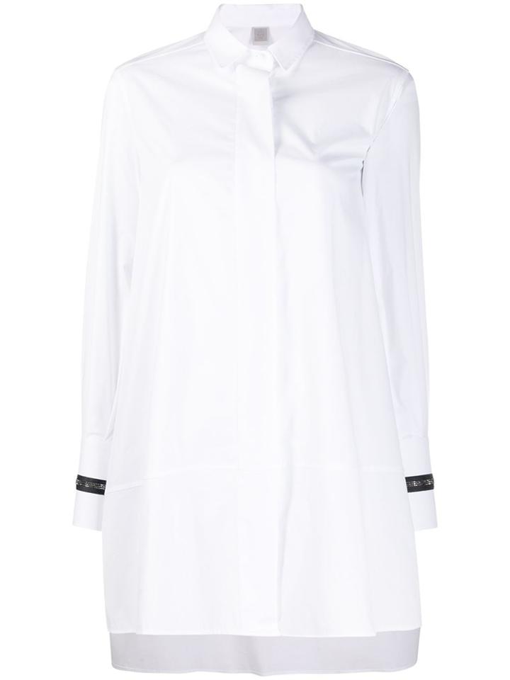 Eleventy Crystal Embellished Cuffs Tailored Shirt - White