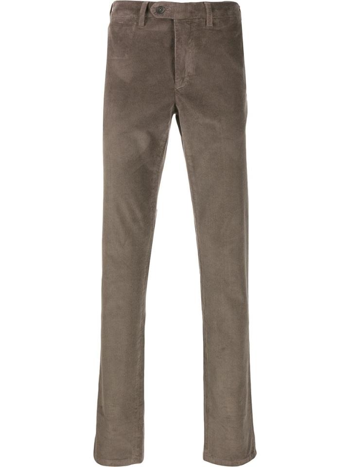 Canali Corduroy Straight-leg Trousers - Brown