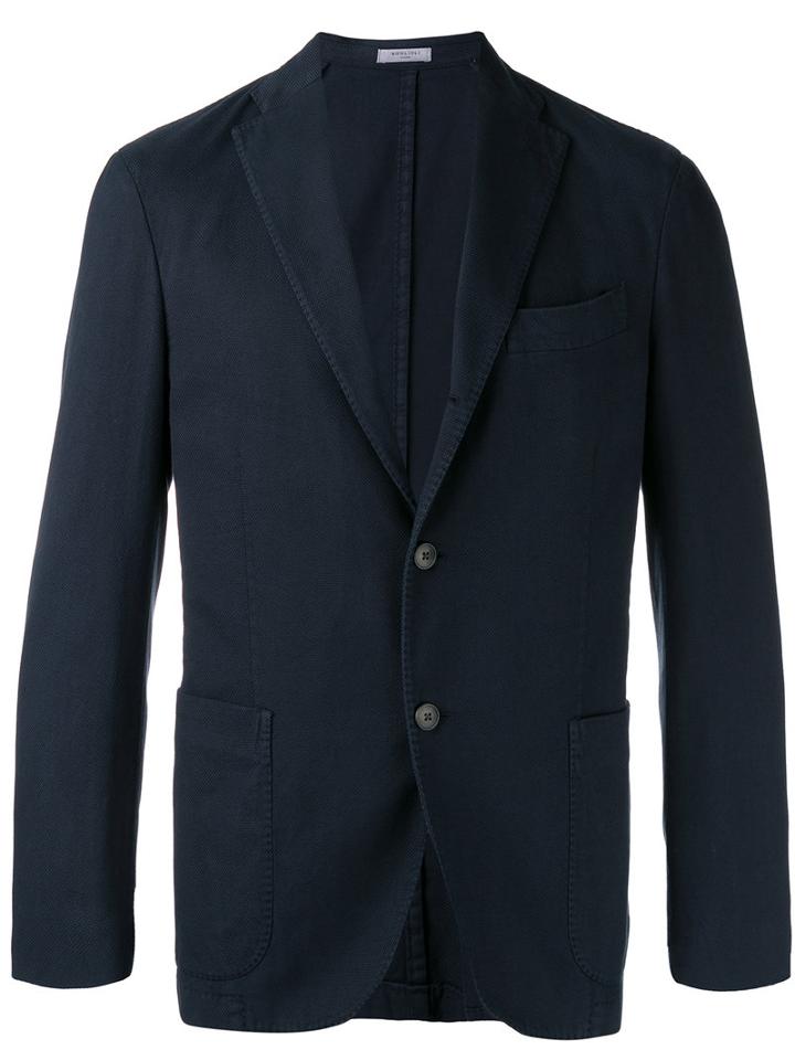Boglioli Canvas Blazer, Men's, Size: 54, Blue, Cotton/cupro