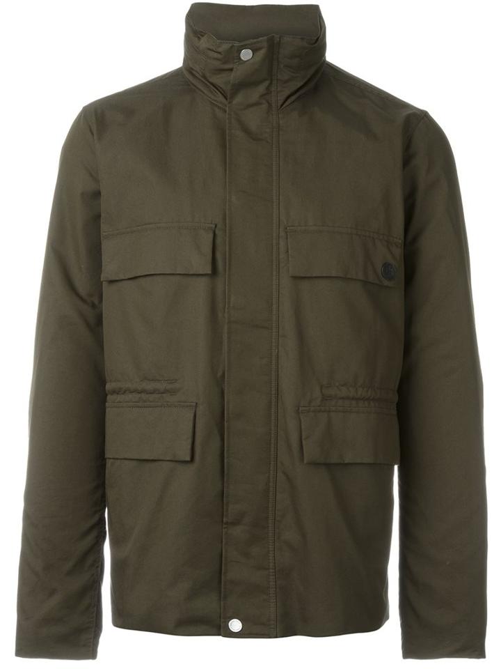 Ps By Paul Smith Multi Pocket Casual Jacket, Men's, Size: Xl, Green, Cotton/polyester