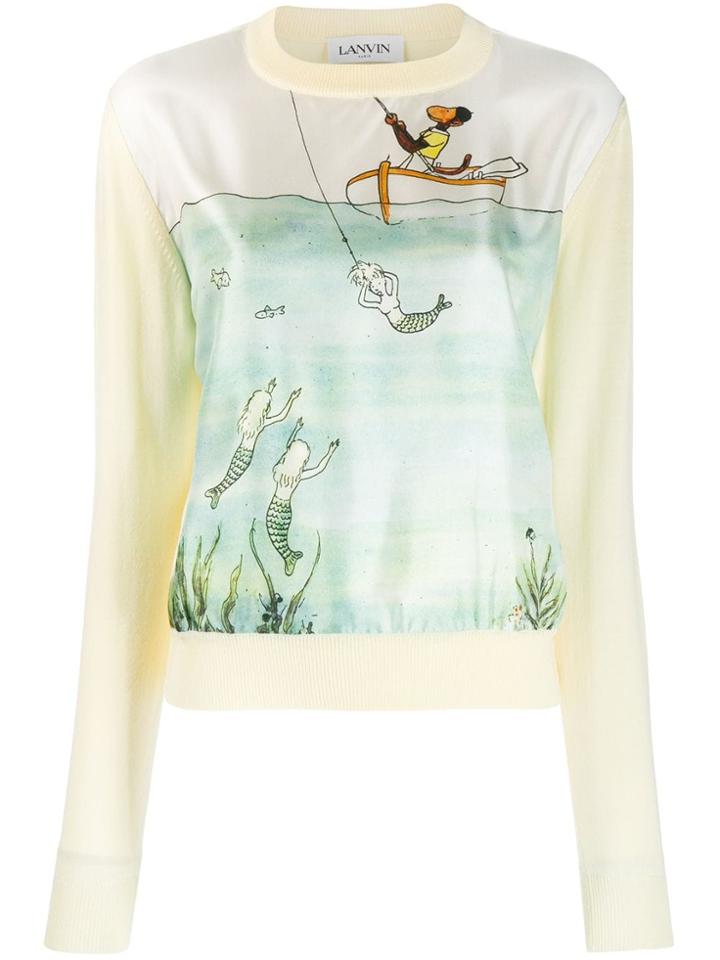 Lanvin Mermaid Print Jumper - Yellow