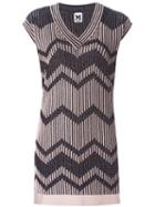M Missoni V-neck Ribbed Dress, Women's, Size: 44, Black, Polyamide/metallic Fibre/polyester