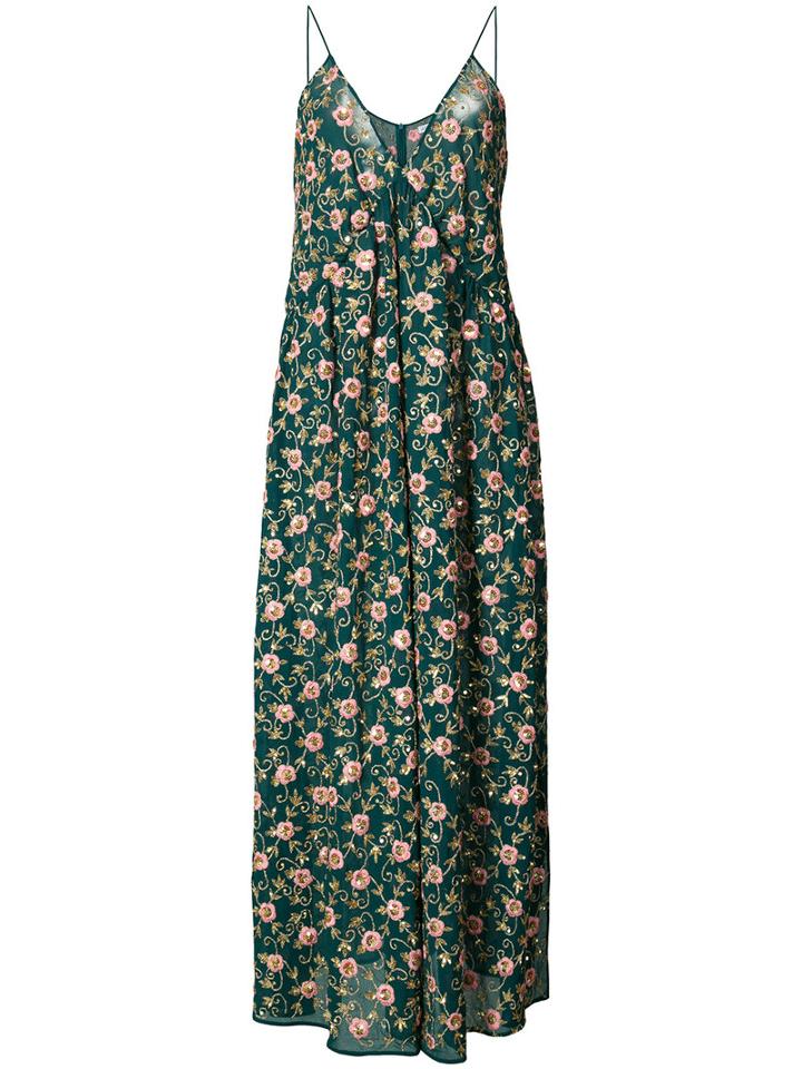 Ashish - Gathered Slip Dress - Women - Silk - S, Green, Silk