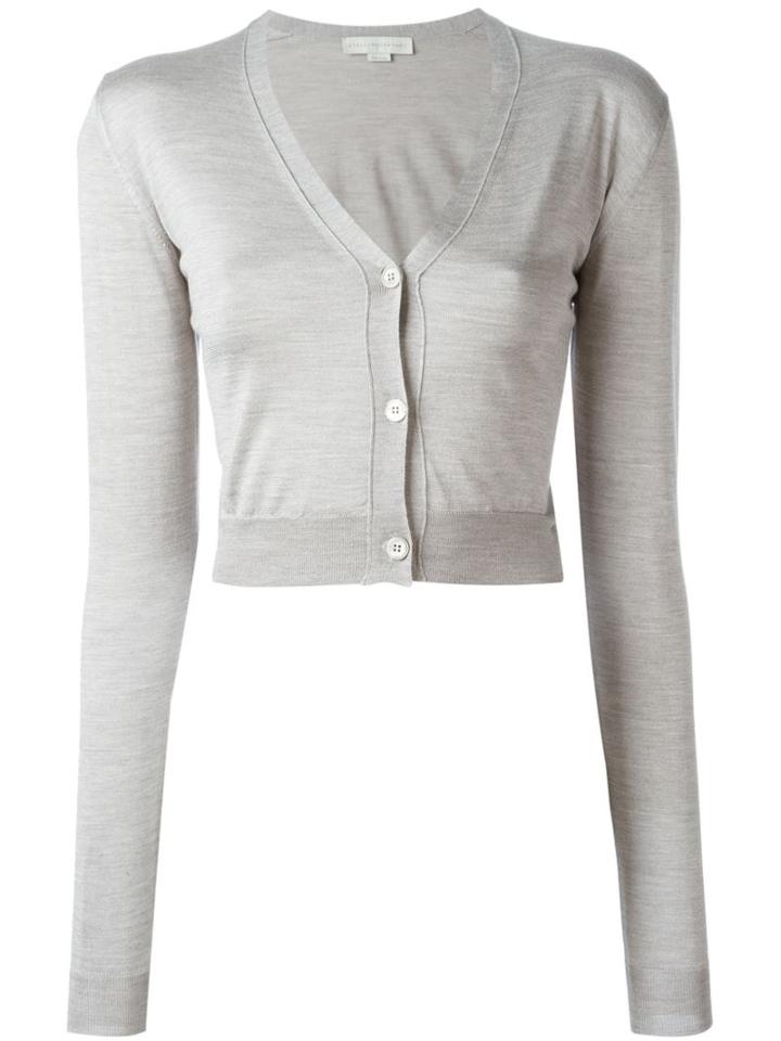 Stella Mccartney Cropped Cardigan, Women's, Size: 44, Grey, Silk