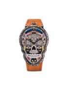 Fiona Kruger Petit Skull Watch - Orange/multi