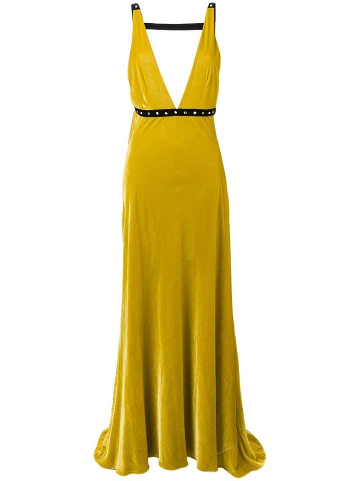 Philosophy Di Lorenzo Serafini Velvet Evening Dress - Yellow & Orange