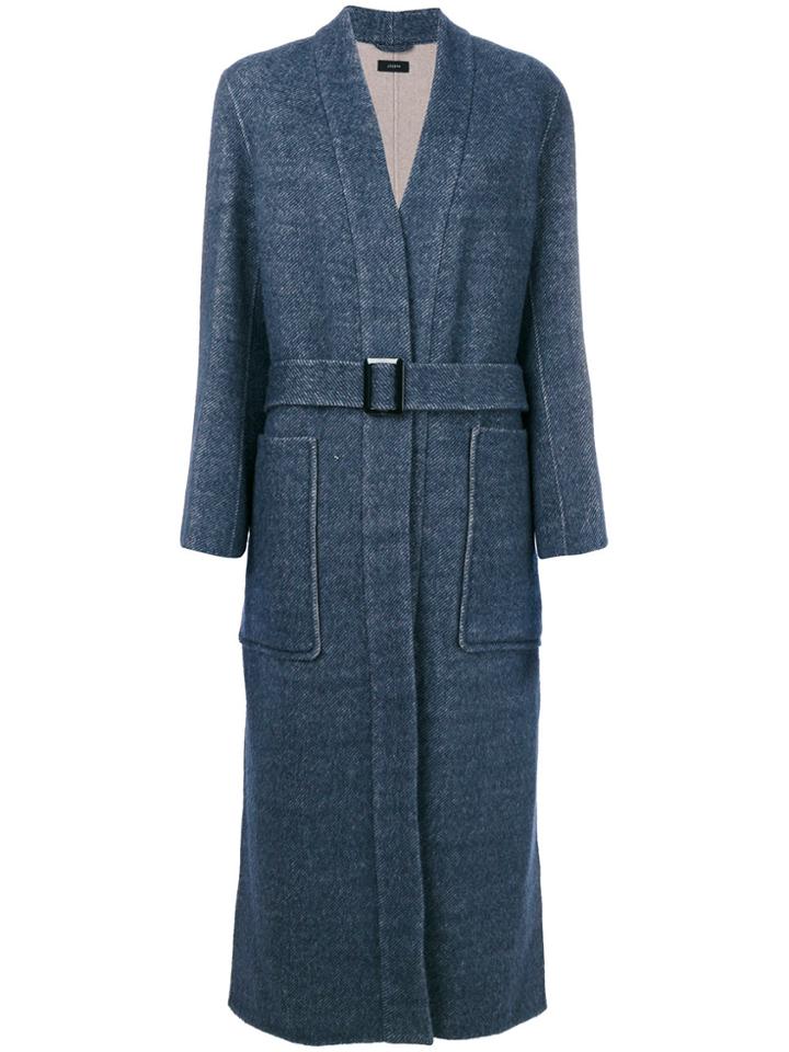 Joseph Long Belted Coat - Blue