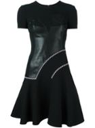 Versace Breastplate Detail Dress, Women's, Size: 40, Black, Acetate/viscose/silk/calf Leather