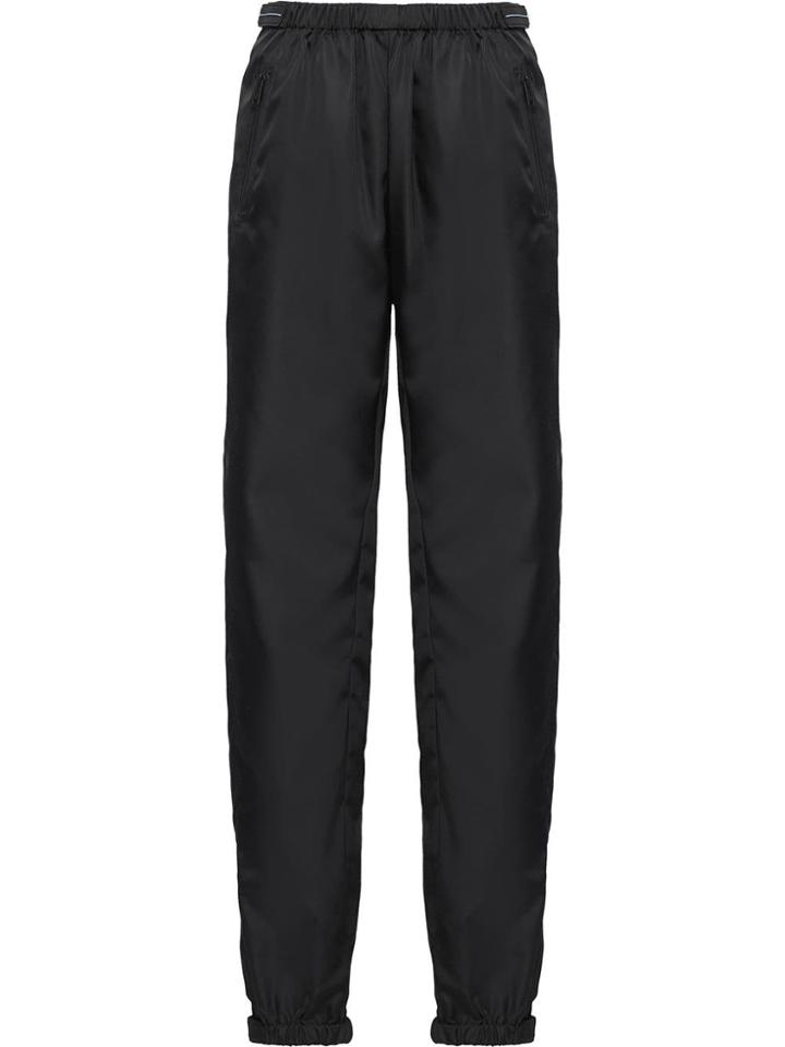 Prada Cropped Gathered Track Trousers - Black