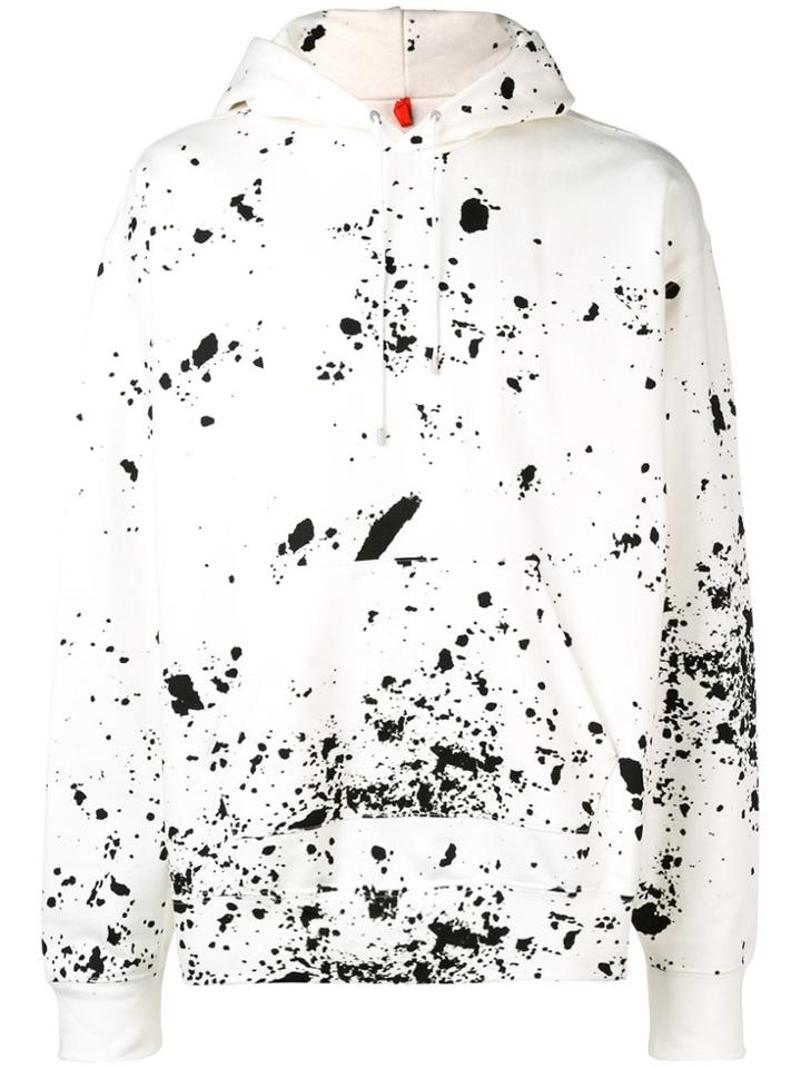 Oamc Contrast Splatter Print Hoodie - White