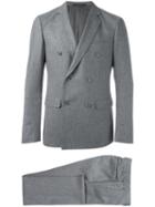 Pal Zileri Double Breasted Two-piece Suit, Men's, Size: 52, Grey, Cupro/cashmere/wool