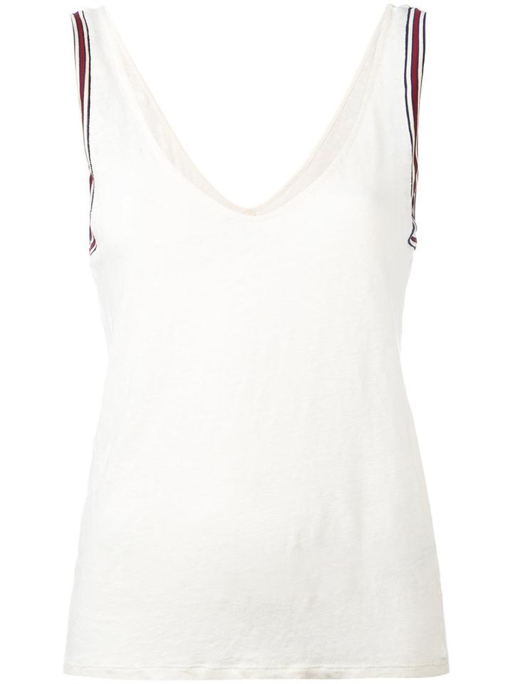 Bellerose - Flax V-neck Tank - Women - Linen/flax - 3, Nude/neutrals, Linen/flax