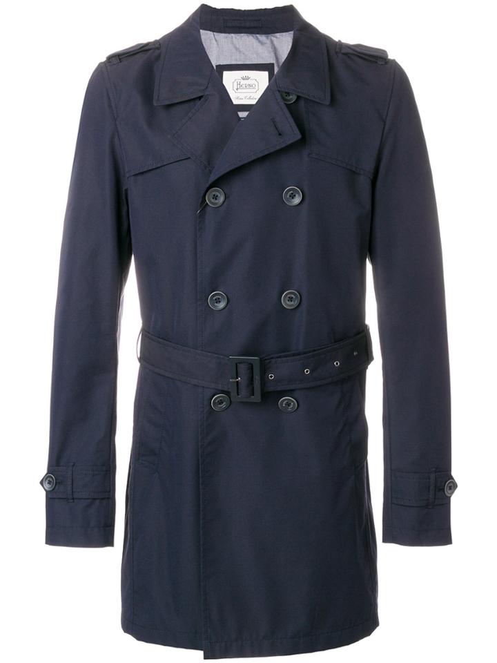 Herno Mid-length Trench Coat - Blue