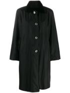 Liska Mink Fur Collar Coat - Black
