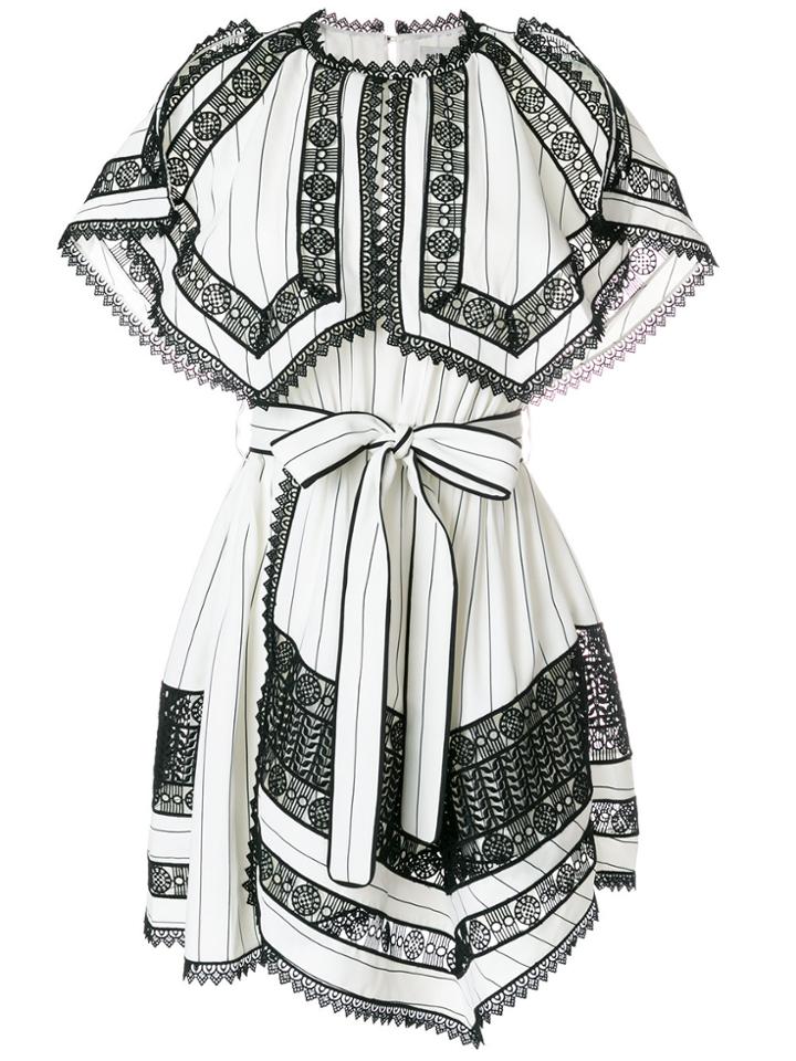 Self-portrait Lace Panel Dress - White