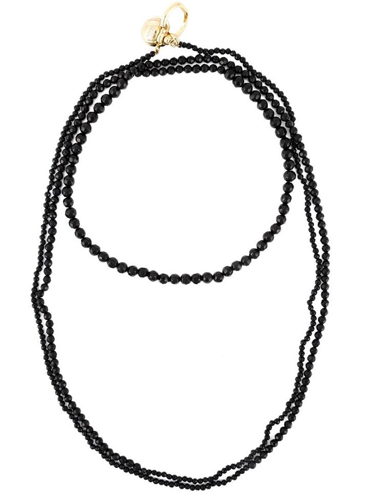 Christian Dior Vintage Layered Beaded Necklace, Women's, Black