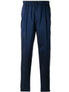 Giorgio Armani Elasticated Trousers, Men's, Size: 54, Blue, Silk/linen/flax/viscose
