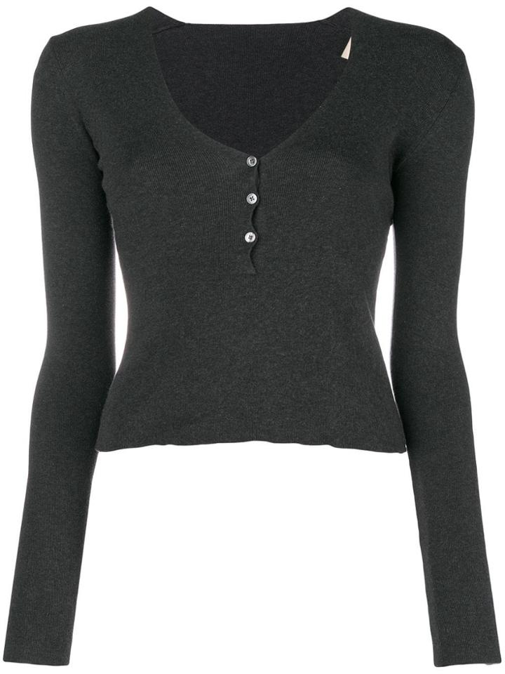 Ports 1961 Button Front Jersey Top - Metallic