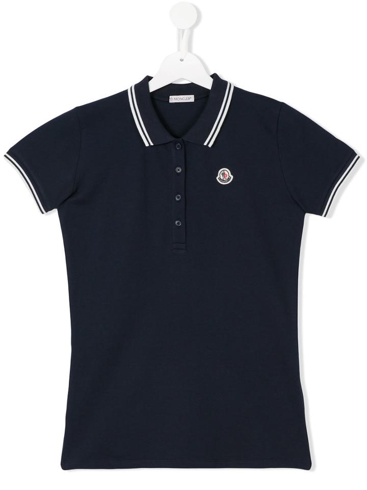 Moncler Kids Classic Logo Polo Shirt, Boy's, Size: 14 Yrs, Blue
