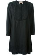 No21 Scalloped Bib Tunic Dress, Women's, Size: 40, Black, Cotton