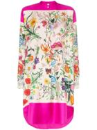 Gucci Multicoloured Floral Print Silk Shirt Dress - Pink