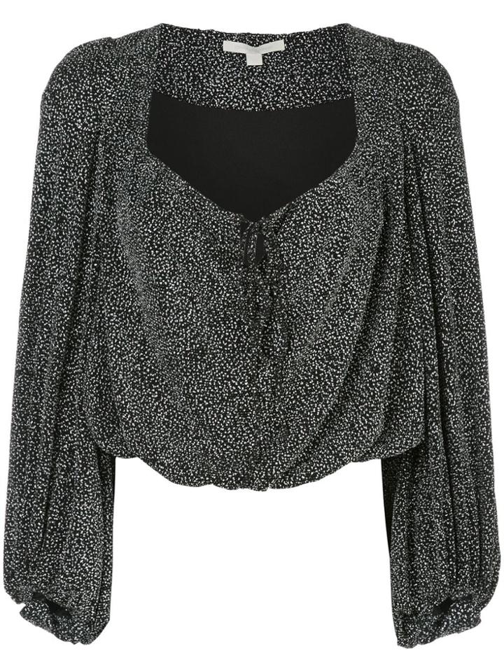 Jonathan Simkhai Metallic Draped Blouse - Black