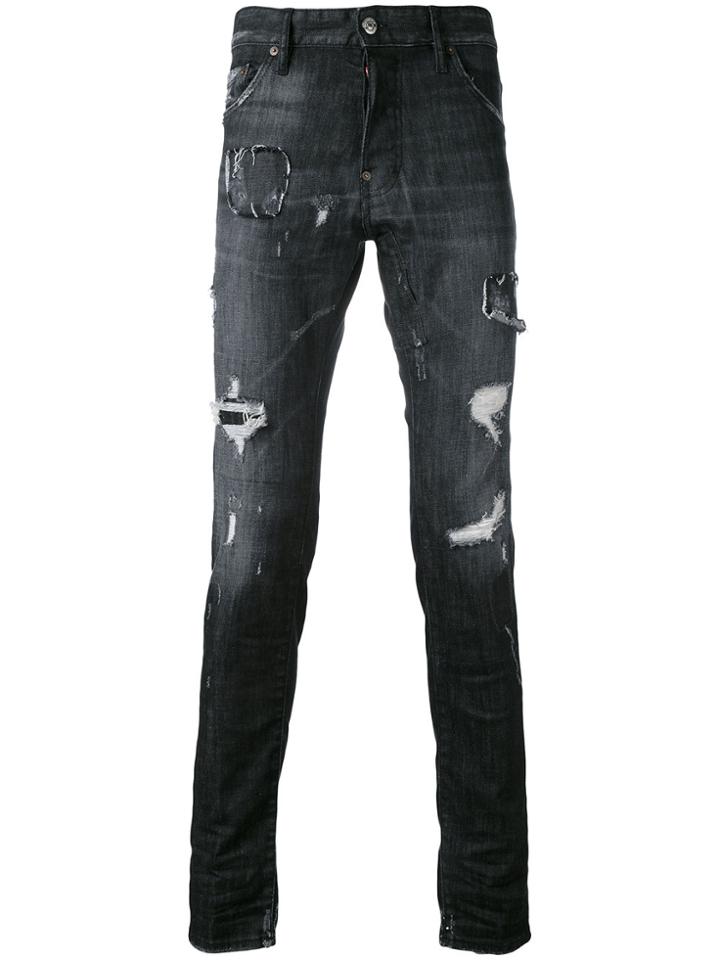 Dsquared2 Distressed Skinny Jeans - Black