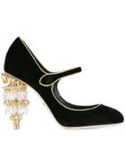 Dolce & Gabbana Chandelier Heel Mary Jane Pumps - Black