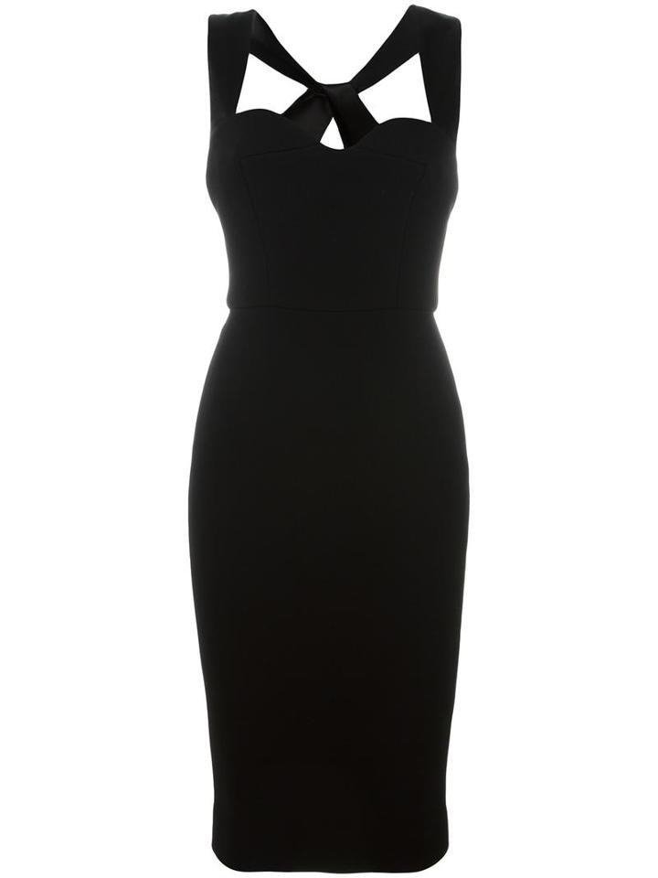 Victoria Beckham Criss-cross Back Dress, Women's, Size: 6, Black, Silk/acetate/triacetate/polyester