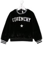 Givenchy Kids Faux Fur Logo Sweatshirt - Black