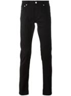 Alexander Mcqueen Slim-fit Jeans, Men's, Size: 46, Black, Cotton/spandex/elastane/leather