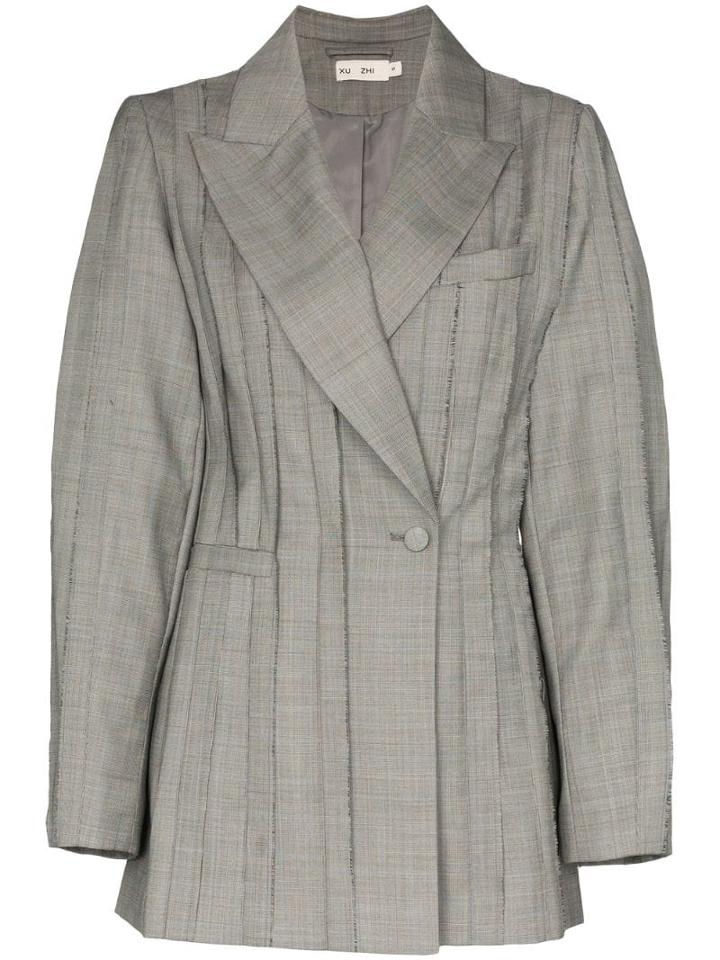 Xu Zhi Panelled Wool Blazer - Grey
