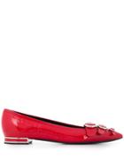 Casadei Pointed Ballerina Shoes - Red