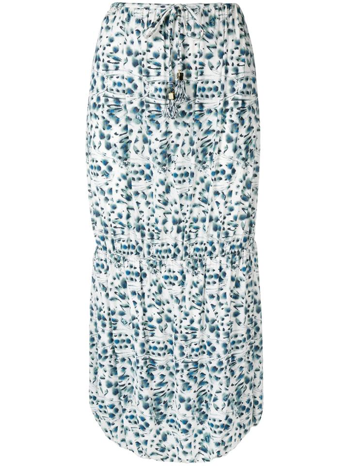 Fendi Vintage Floral Print Skirt - Blue