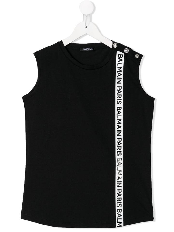 Balmain Kids Logo Stripe Tank - Black