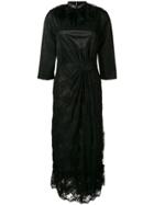 Christian Pellizzari Lace Panel Midi Dress - Black