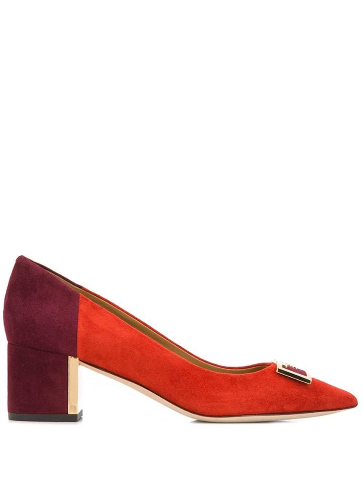 Tory Burch Colour Block Pump Shoes - Orange