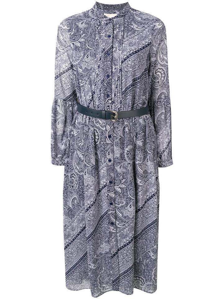 Michael Michael Kors Paisley Print Shirt Dress - Blue