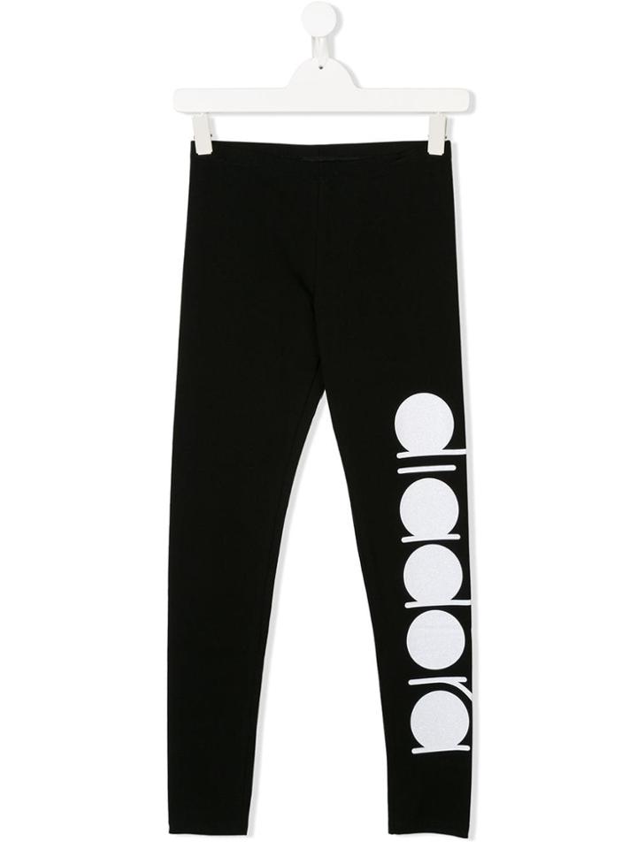 Diadora Junior Logo Print Leggings - Black