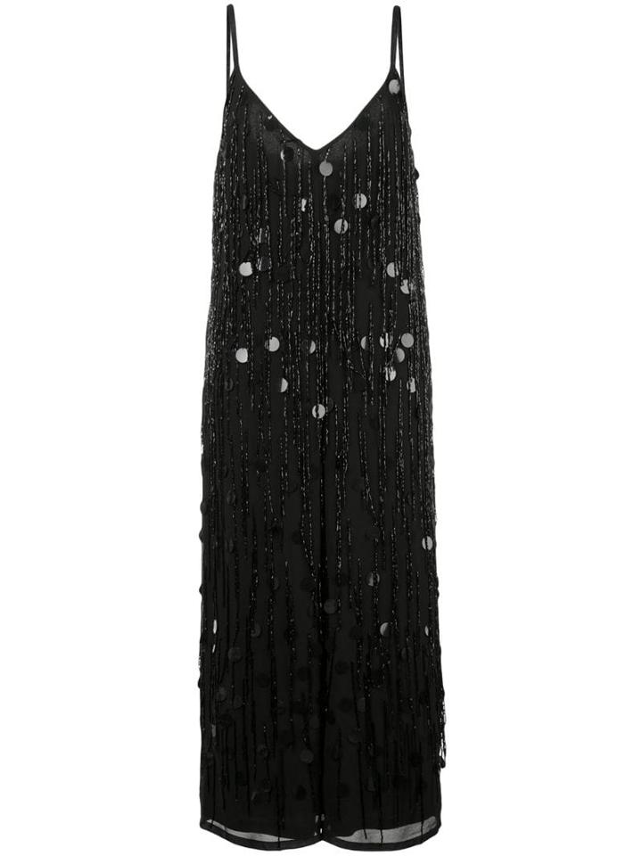 Aidan Mattox Bead Embroidery Jumpsuit - Black