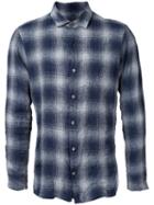 Kazuyuki Kumagai - Checked Shirt - Men - Linen/flax/cotton - 3, Blue, Linen/flax/cotton