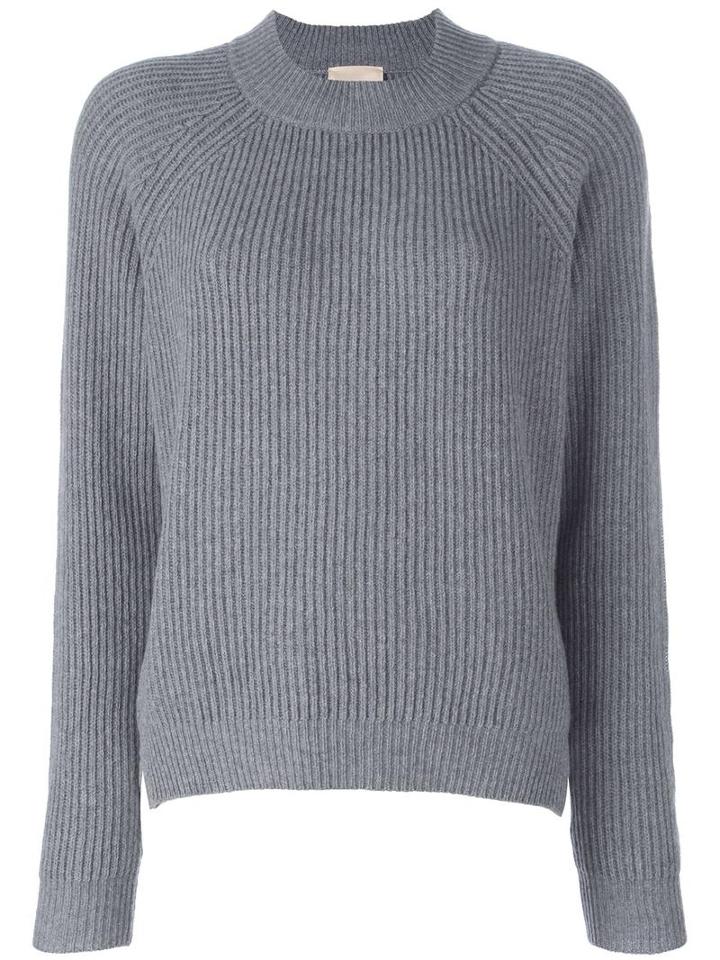Erika Cavallini Ribbed Jumper, Women's, Size: Medium, Grey, Cashmere/virgin Wool