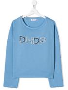Dondup Kids Teen Crystal Logo T-shirt - Blue