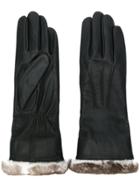 Agnelle Fur-lined Gloves - Black