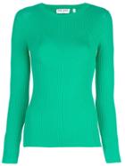 Opening Ceremony Ribbed Knitted Top - Green