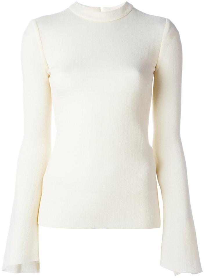 Ellery Bell Sleeve Top, Women's, Size: 10, Nude/neutrals, Viscose/polyamide