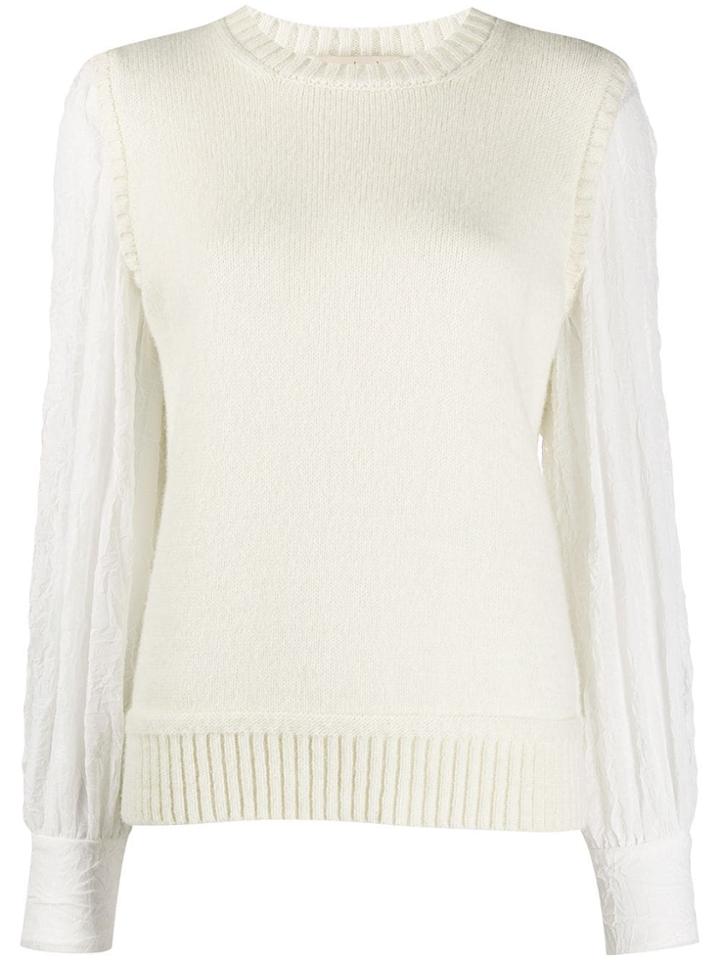 Maison Flaneur Cable Knit Jumper - White