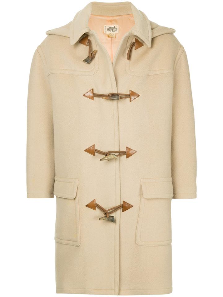 Hermès Vintage Duffle Midi Coat - Brown