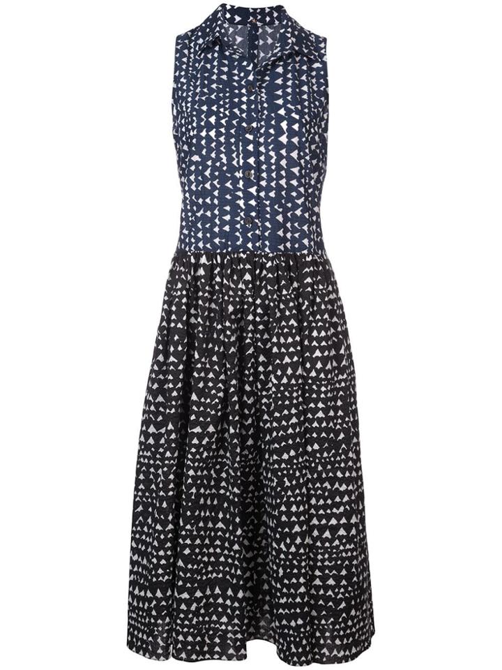 Peter Cohen Two-tone Print Dress - Blue